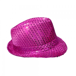 Hot Pink Sequin Fedora Hat