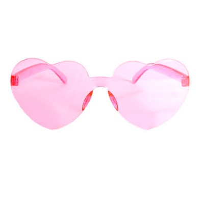 Light Pink Perspex Heart Party Glasses