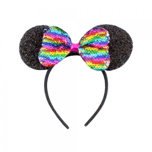Mouse Ear with Rainbow Stripe Headband