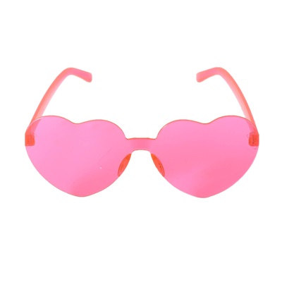 Pink Perspex Hearts Glasses