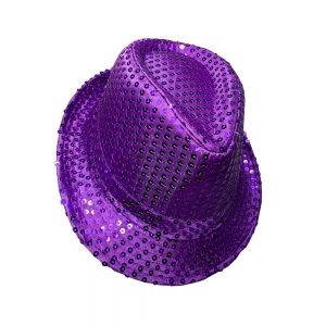 Purple Sequin Fedora Hat