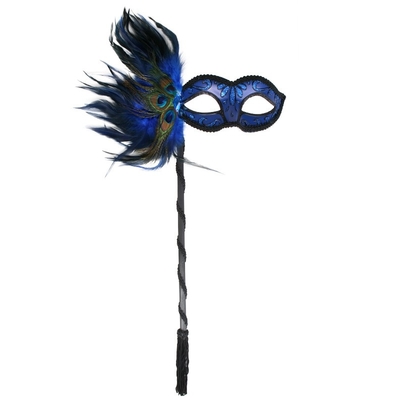 SIMONA Dark Blue with Stick Feather Eye Mask