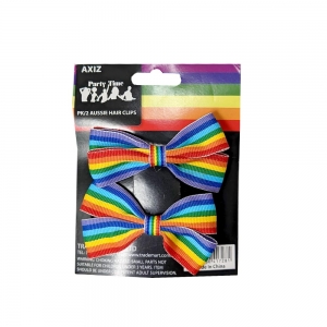 2pk Rainbow Hairclip with Bow