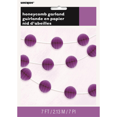 Honeycomb Ball Garland 2.13m Purple