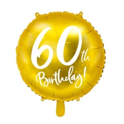 Party Deco Foil Matte Cursive 60th Birthday Gold 45cm
