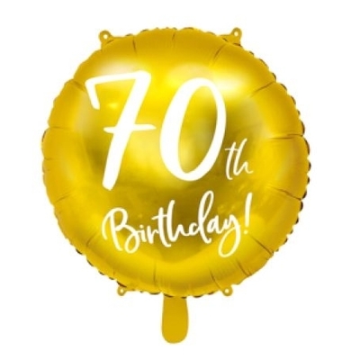 Party Deco Foil Matte Cursive 70th Birthday Gold 45cm