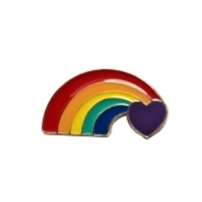 Rainbow Flag Badge with Heart 1