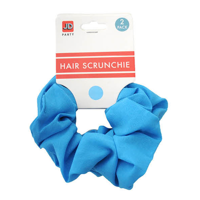 2pk Fluro Hair Scrunchie Blue