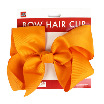 Orange Bow Hair Clip