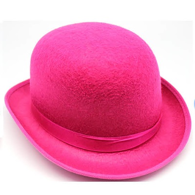 Hot Pink Felt Bowler Hat