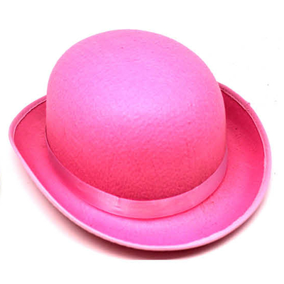 Pink Felt Bowler Hat
