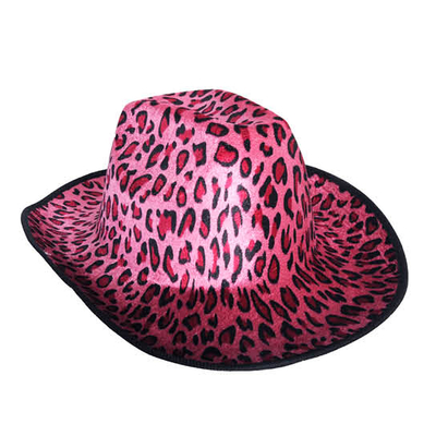 Pink Leopard Printed Cowboy Hat