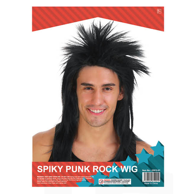 Spiky Punk Rock Wig Black