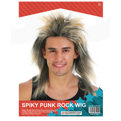 Spiky Punk Rock Wig Blonde Black