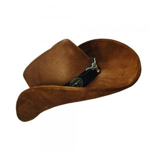 Suded Cowboy Hat with Animal Deco