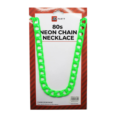 80s Neon Necklace Chain Green