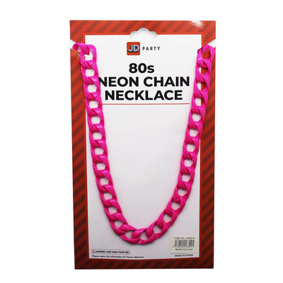 80s Neon Necklace Chain Hot Pink