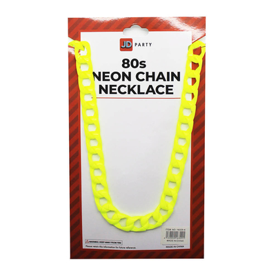 80s Neon Necklace Chain Yellow