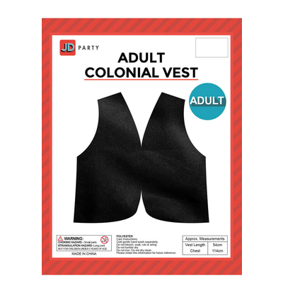 Adult Colonial Vest Black