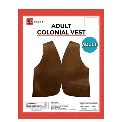 Adult Colonial Vest Dark Brown