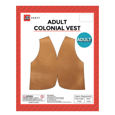 Adult Colonial Vest Light Brown