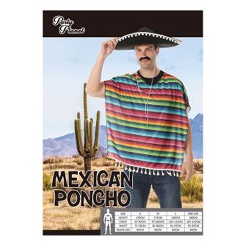 Rainbow Colour Stripes Mexican Poncho