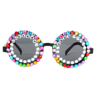 Rainbow Diamonte Jewels Party Glasses