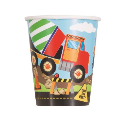 Construction Party 8 x 270ml Paper Cups