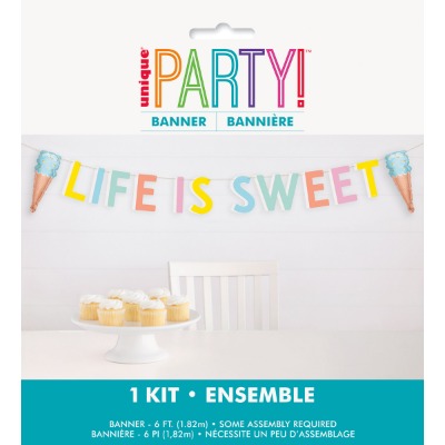 Life Is Sweet Pastel Letter Banner