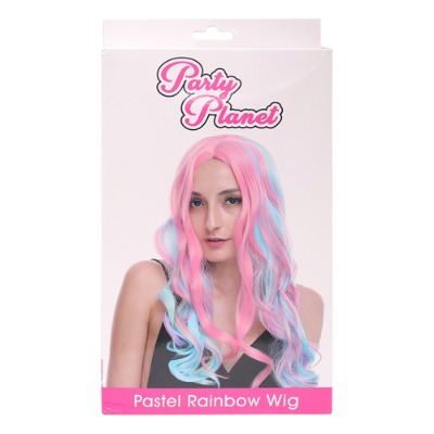 Long Pastel Rainbow Wig 1