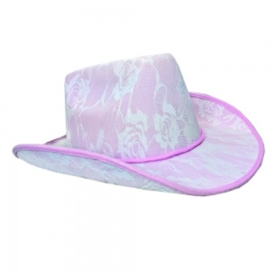 Pink Lacy Cowboy Style Hat