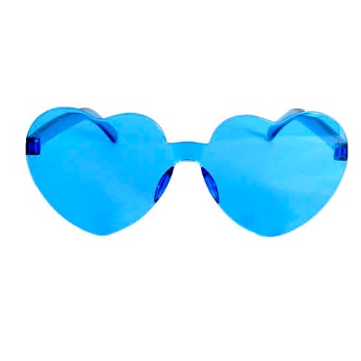 Blue Perspex Heart Party Glasses