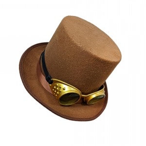 Brown Top Hat with Googles