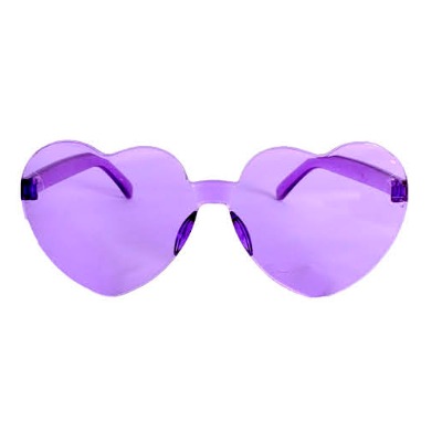 Purple Perspex Heart Party Glasses