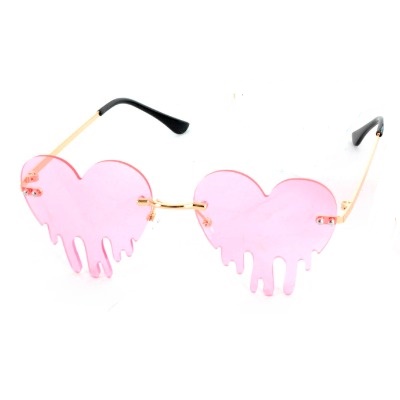 Light Pink Drooping Hearts Party Glasses