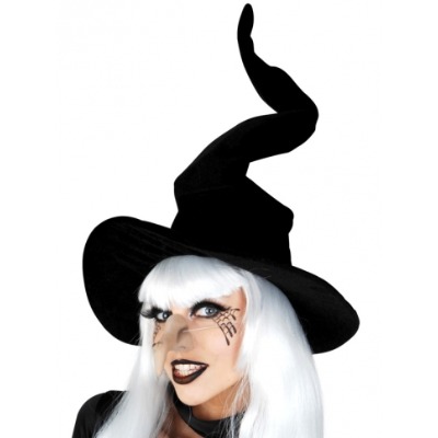 Black Velvet Wired Witch Hat