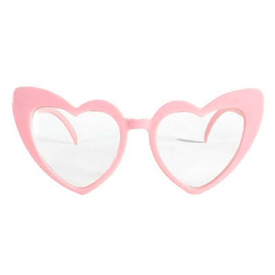 Light Pink with Clear Lenses Heart Party Glasses