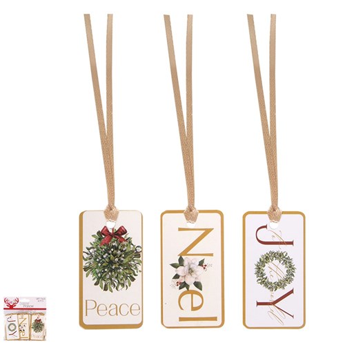 12pk Christmas Wishes Hot Stamp Gift Tag