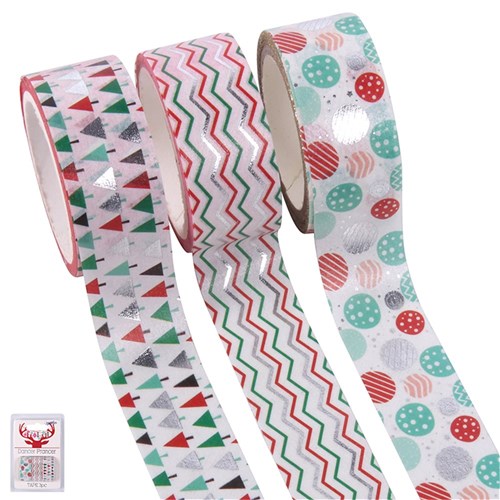 3pk Christmas Washi Tape - Green - Everything Party Supplies