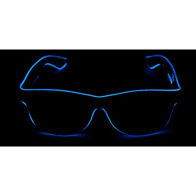 Blue Light Up Wayfarers Party Glasses
