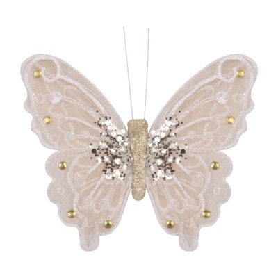 Champagne Ivory Butterfly with Clip