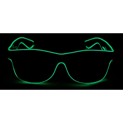 Green Light Up Wayfarers Party Glasses