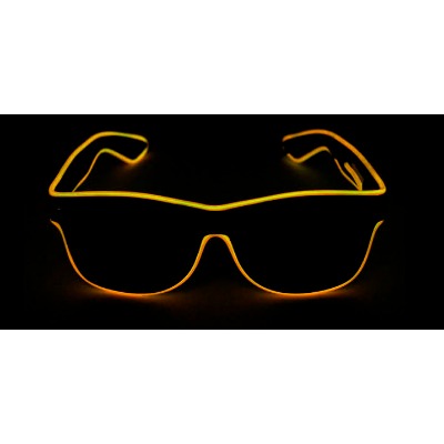 Yellow Light Up Wayfarers Party Glasses