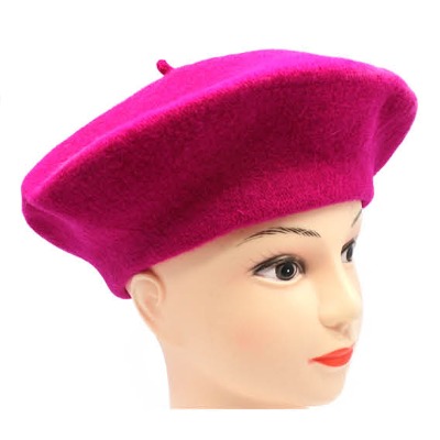 Beret Hat Hot Pink