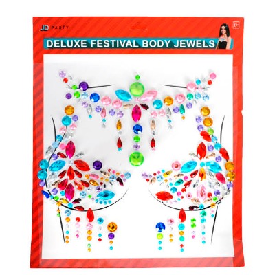 Deluxe Body Diamante Stickers Rainbow Gems
