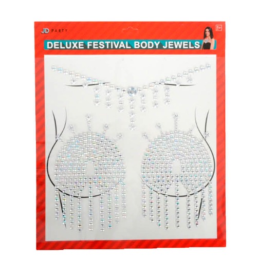 Deluxe Body Diamante Stickers Silver Arch