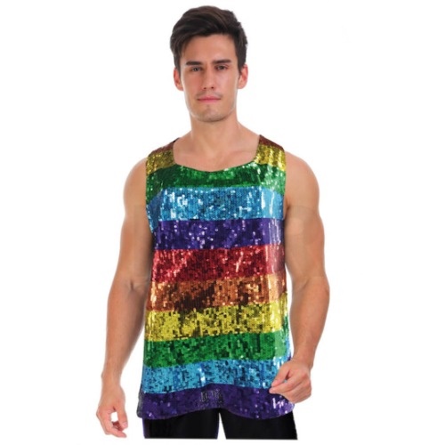 Rainbow Sequin Tank Top - Online Costume Shop - Australia