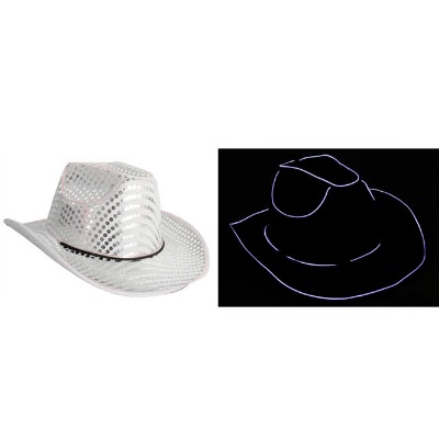 Light Up Sequin Cowboy Hat Silver