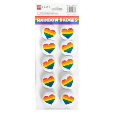 Rainbow Heart Badges