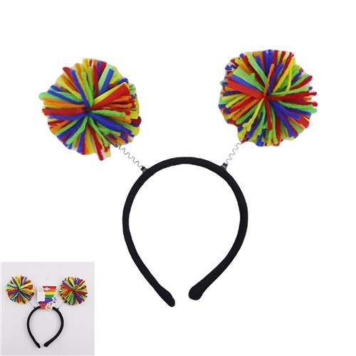 Rainbow Pom Pom Headband Oceana